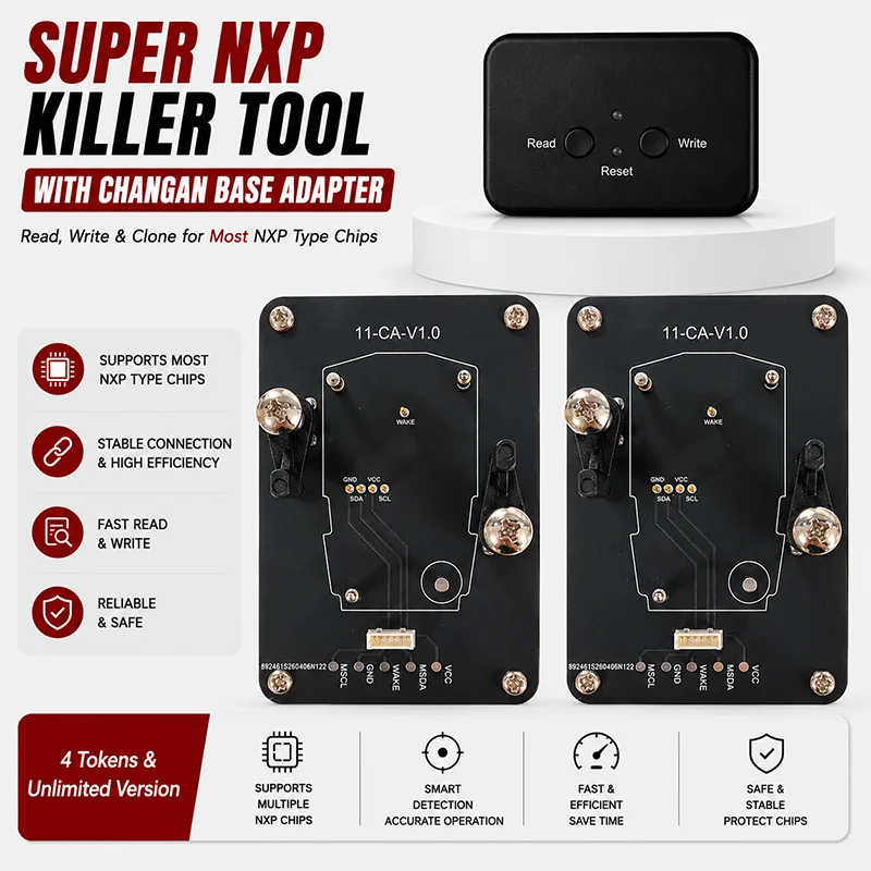

Super NXP Killer Read Copy Device With Adapter Base For Changan Key All NXP Smart Keys Clones 4 Tokens & Unlimited Version