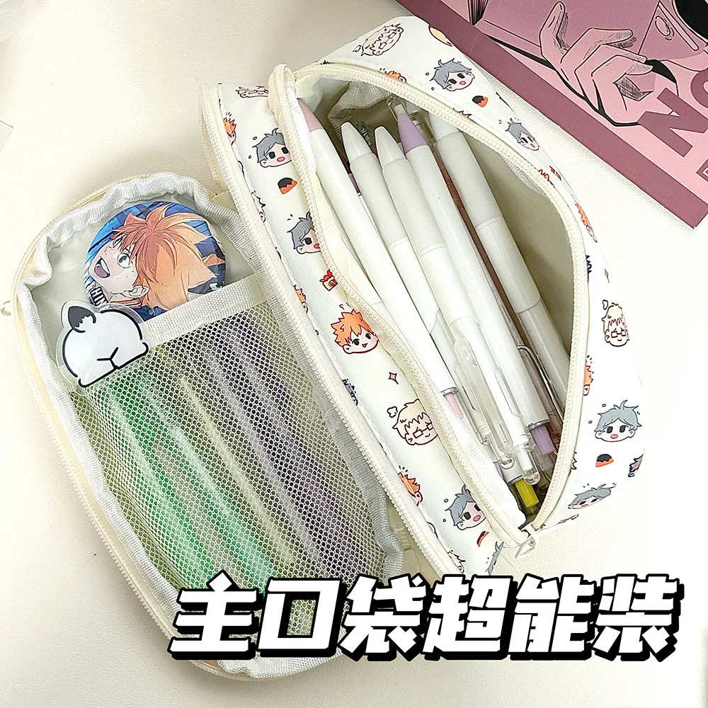 Anime Haikyuu Canvas Pencil Case Cartoon Movie Stationery Holder Bag Children Pen Case Students School Supplies Kids Gift