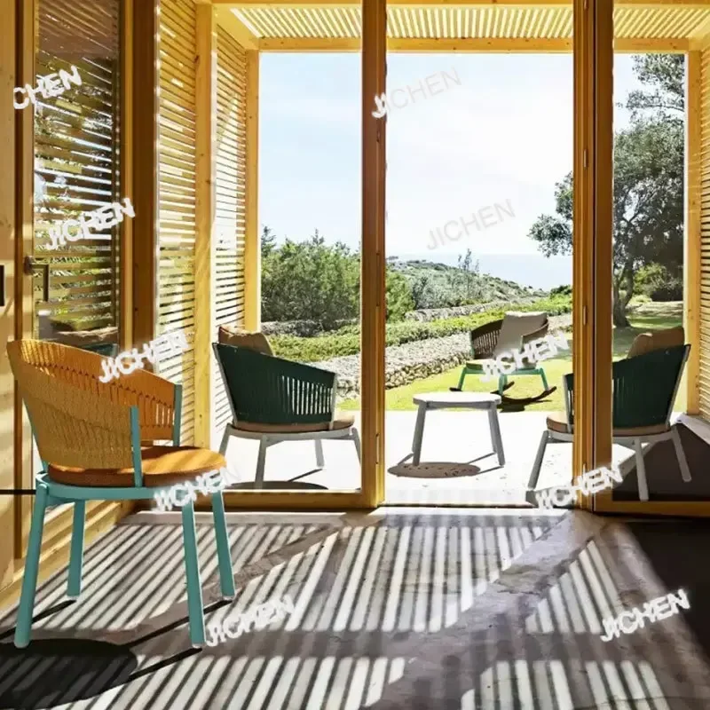 HZ Outdoor Rattan Rocking Chair Balcony Table And Chairs Outdoor Coffee Table Combination Three-piece Terrace Courtyard Outdoor