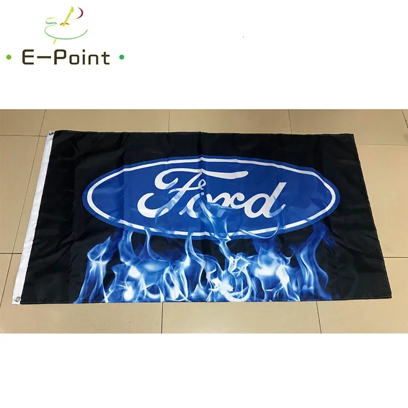 Автомобильный флаг Ford с синим пламенем, размер 2 фута * 3 фута (60*90 см), размер 3 фута * 5 футов (90*150 см), рождественские украшения для дома, флаг, баннер, подарки