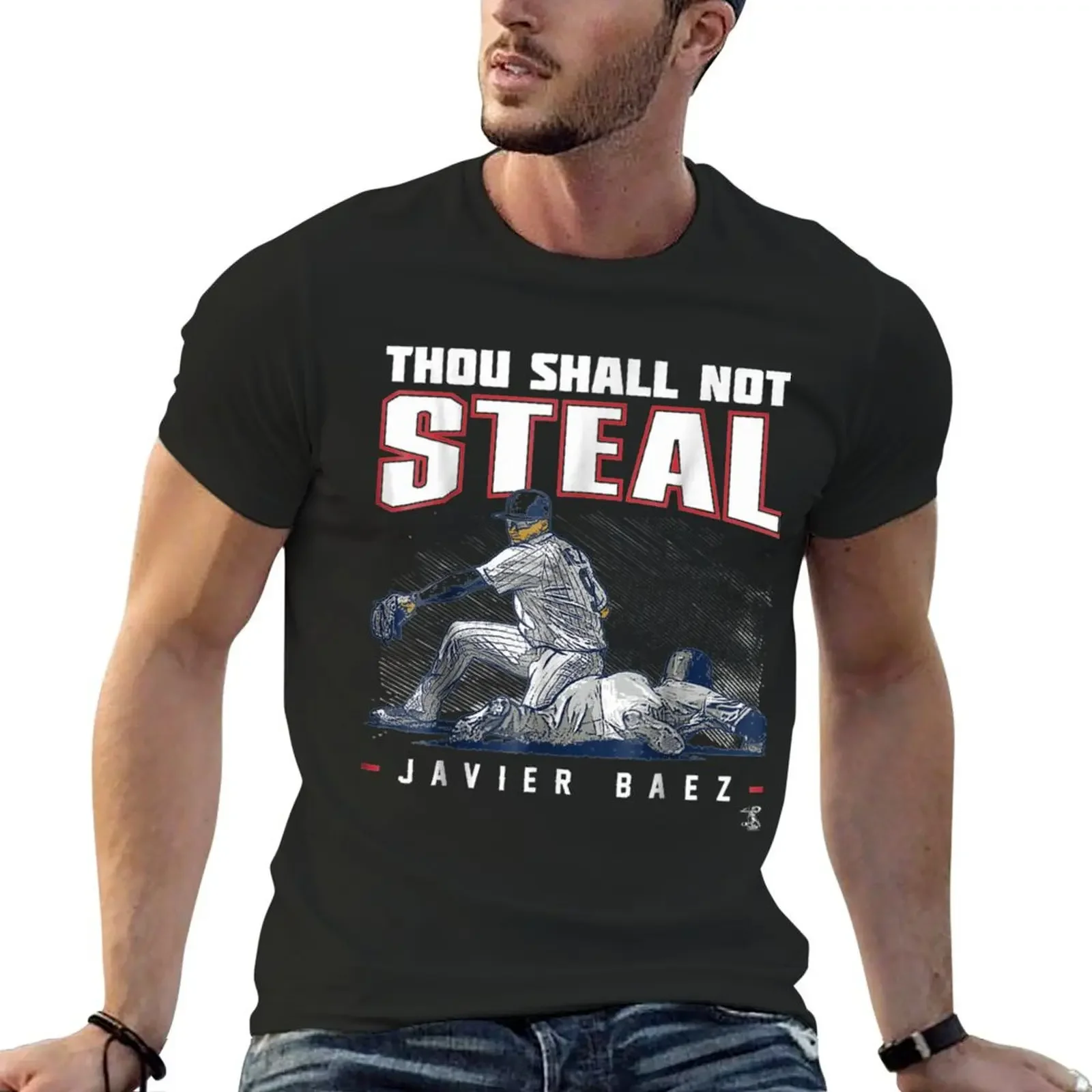 Javier Baez Thou Shall Not Steal T-Shirt customizeds sweat mens graphic t-shirts anime