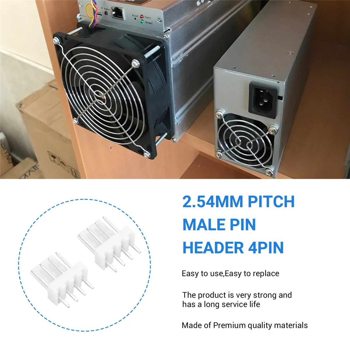 

100 шт. KF2510 разъем 2,54 мм PITCH штекерный разъем 4-контактный разъем вентилятора для ASIC Miner Antminer S9 Z9 Z15 L3 + DR3 T2T A9JAS