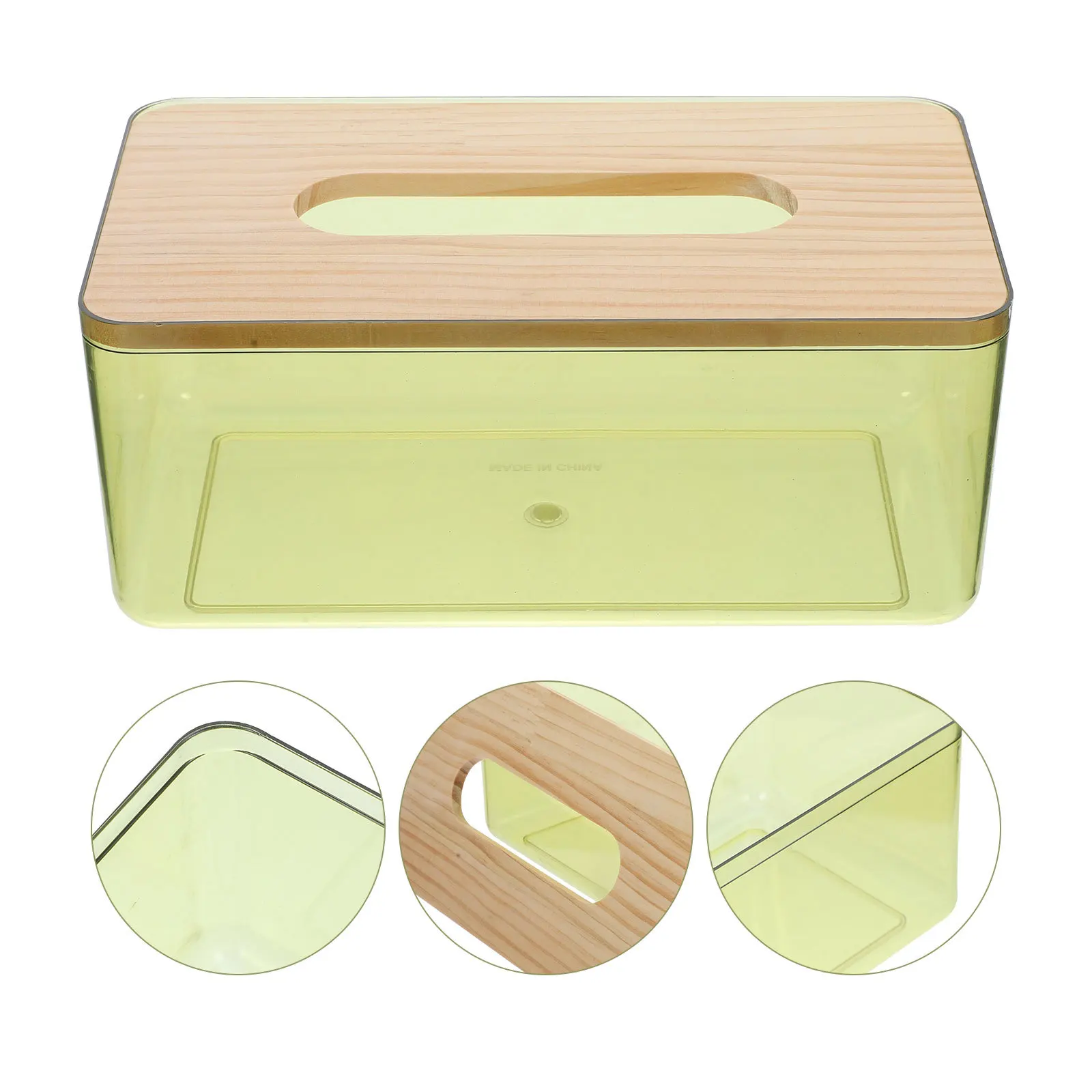 

Modern Tissue Box Cover Household Napkin Holder For Living Room Bedroom Office Smooth Finish Wooden Lid Paper Towel