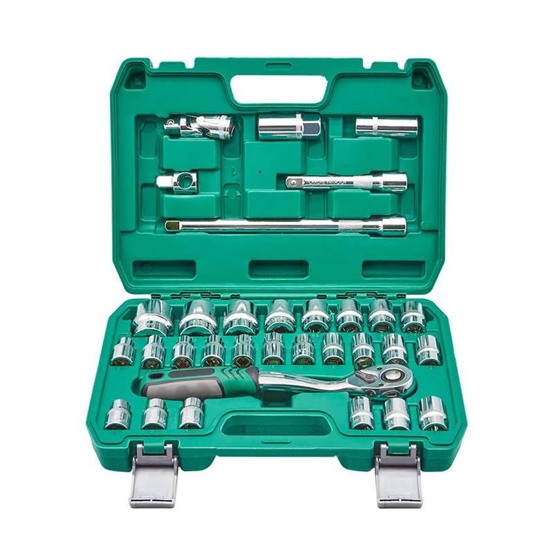 

32 шт., набор инструментов с трещоткой для мотоцикла, велосипеда, механика, набор инструментов, комбинированный ящик для инструментов для ремонта автомобиля