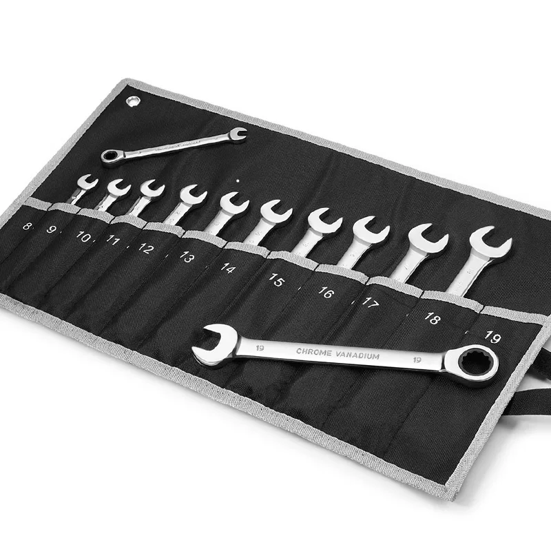 Metric Ratchet Spanner Set Combination Wrench Sets Ended Standard Ratcheting Wrenches Kit from Gear to tip Car Repair Tools