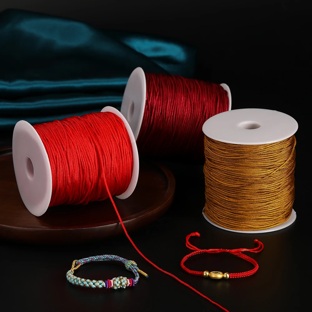 270 متر 1 مللي متر الملونة النايلون الديكور الحبل غير تمتد اليشم الموضوع DIY بها بنفسك مجوهرات الحرفية أساور القلائد اكسسوارات