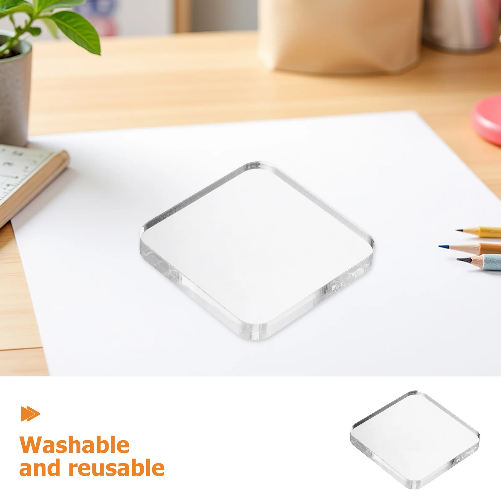 5 قطعة لوح أكريليك للأطفال 10 سنتيمتر مربع شفاف ختم جبل للمشروعات الفنية تطوير المهارات الحركية الدقيقة الإبداعية DIY بها بنفسك