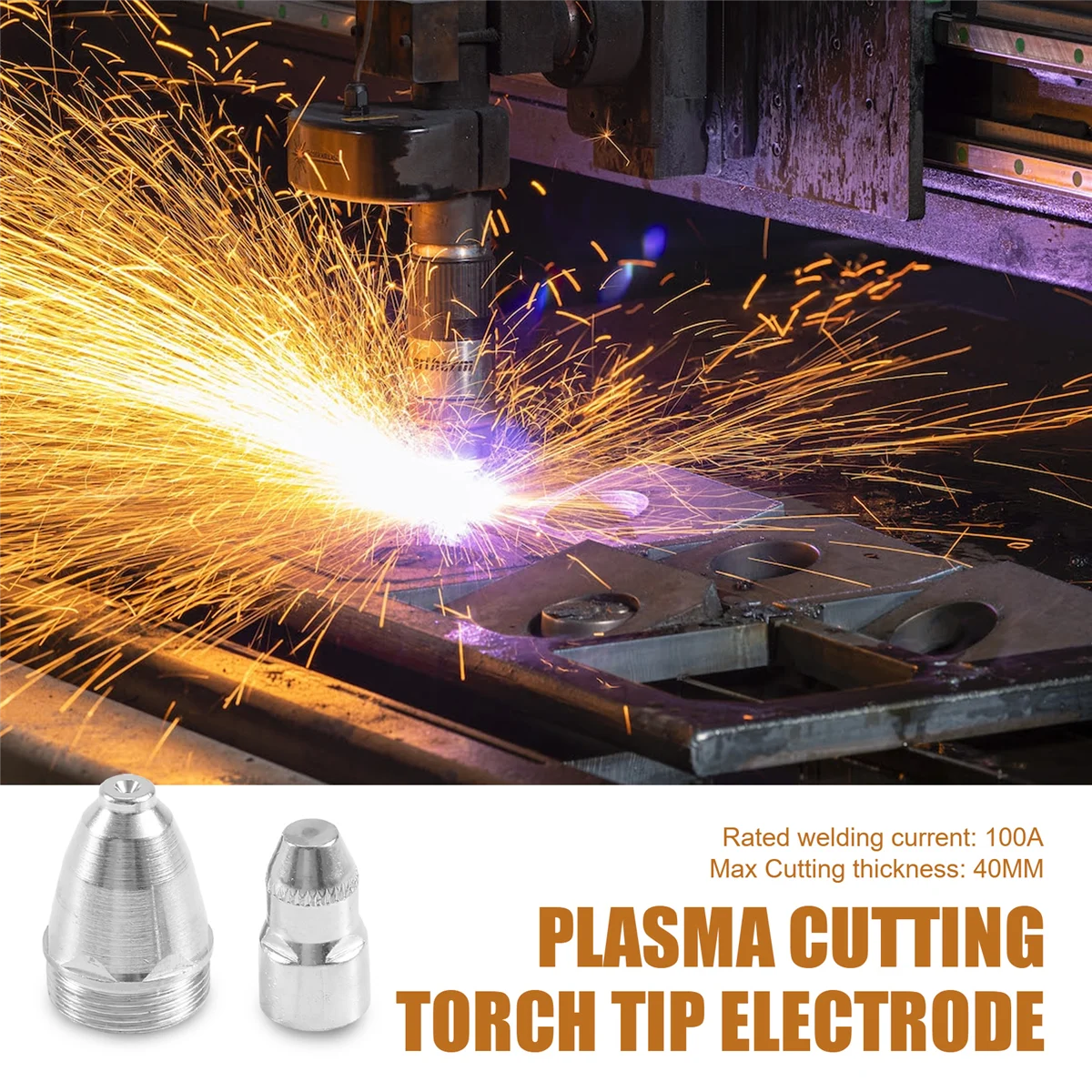 

NN89R 100 шт. P80 плазменный резак, расходные материалы для резки с ЧПУ 60A 80A 100A P80, наконечник электрода для плазменной горелки, сопло