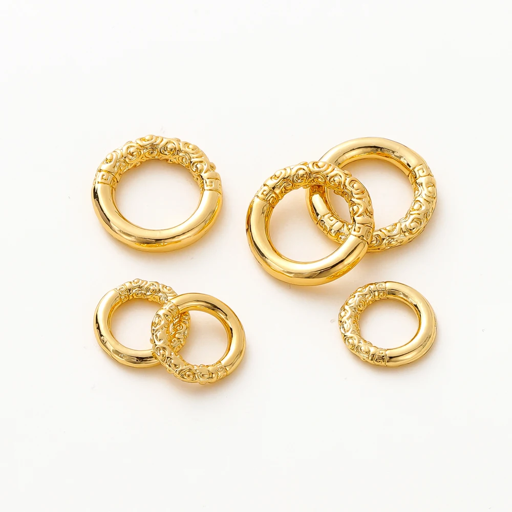 10Pcs/Lot 18K Gold Color Alloy Circle Shape Connectors for  Jewelry Making Necklace Supplies Diy Findings Accessories
