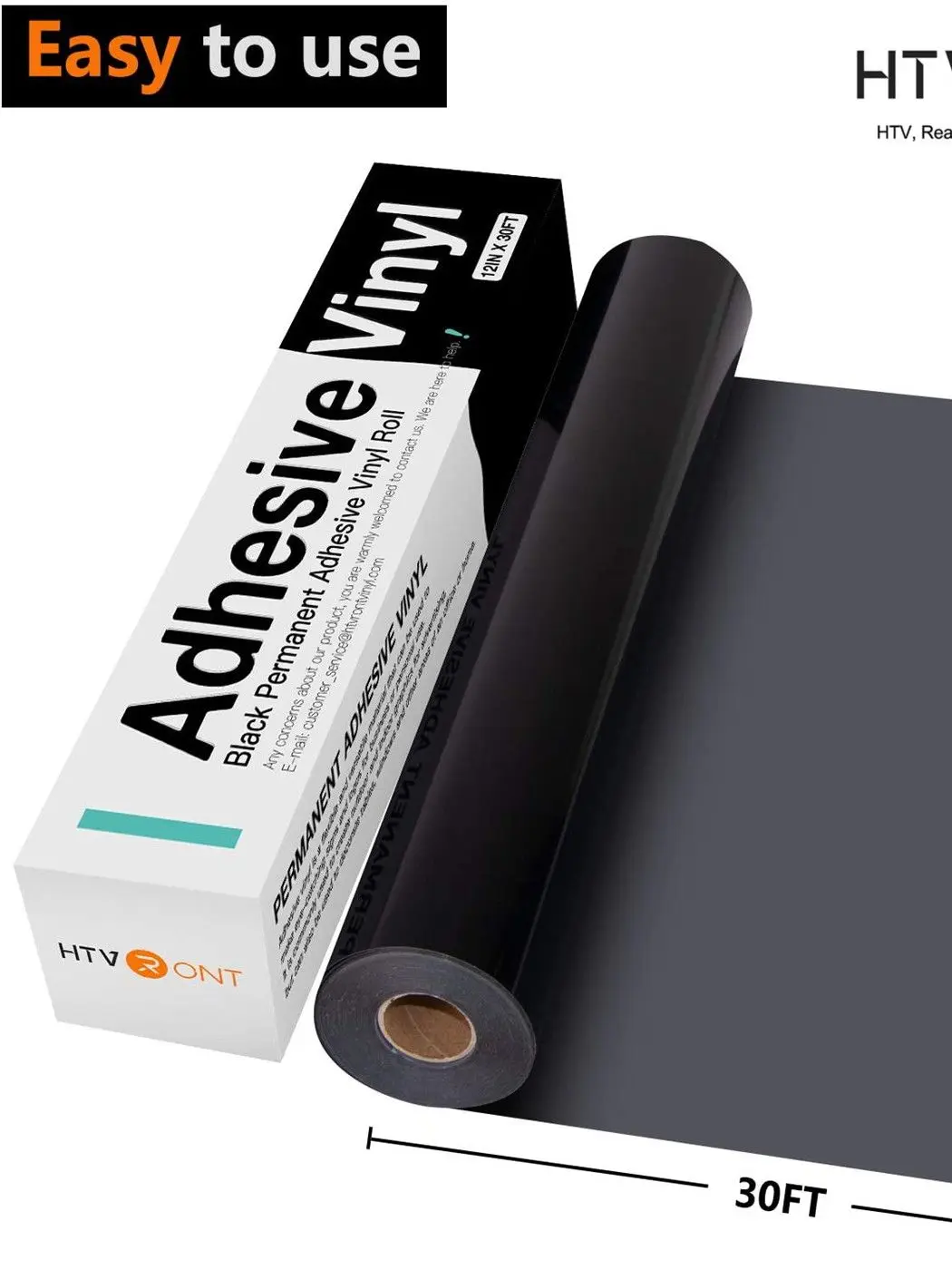 HTVRONT Schwarz/Weiß Permanente Vinylfolie Glänzend/Matt Selbstklebende Vinylrolle 12' X30FT für Cricut Schneideplotter DIY Becher Glas Handyhülle