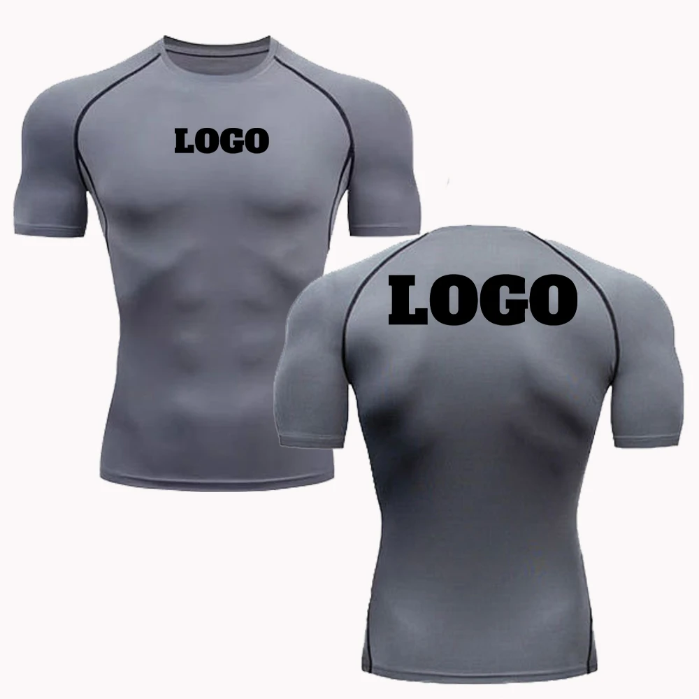 2024 Custom Compression Shirts Your OWN Logo Tops Men Printed Personalized Tshirts Sports Jogging Workout Gym Quick Dry Tshirt