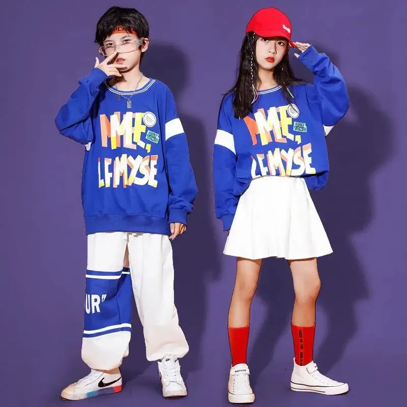 

Costume kids sweatshirt pants boys pullover joggers kids jazz dance clothes set child streetwear