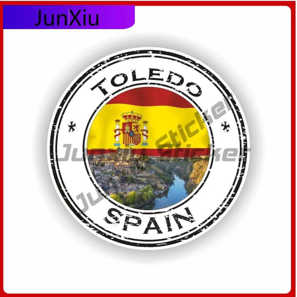 

Toledo Spain Seal Trendy Truck Waterproof Accessory Emblem Sticker Round Anti Scratch Bumper Funny Unique Truck Trendy
