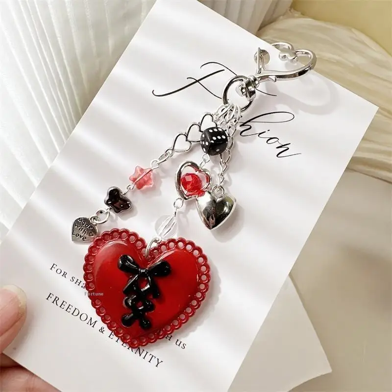 الحلو كول القلب Bowknot سلسلة هاتف الحب مشبك المفاتيح قلادة حقيبة معلقة حلية جرلي كاميرا Ccd اكسسوارات كيرينغ هدية #4