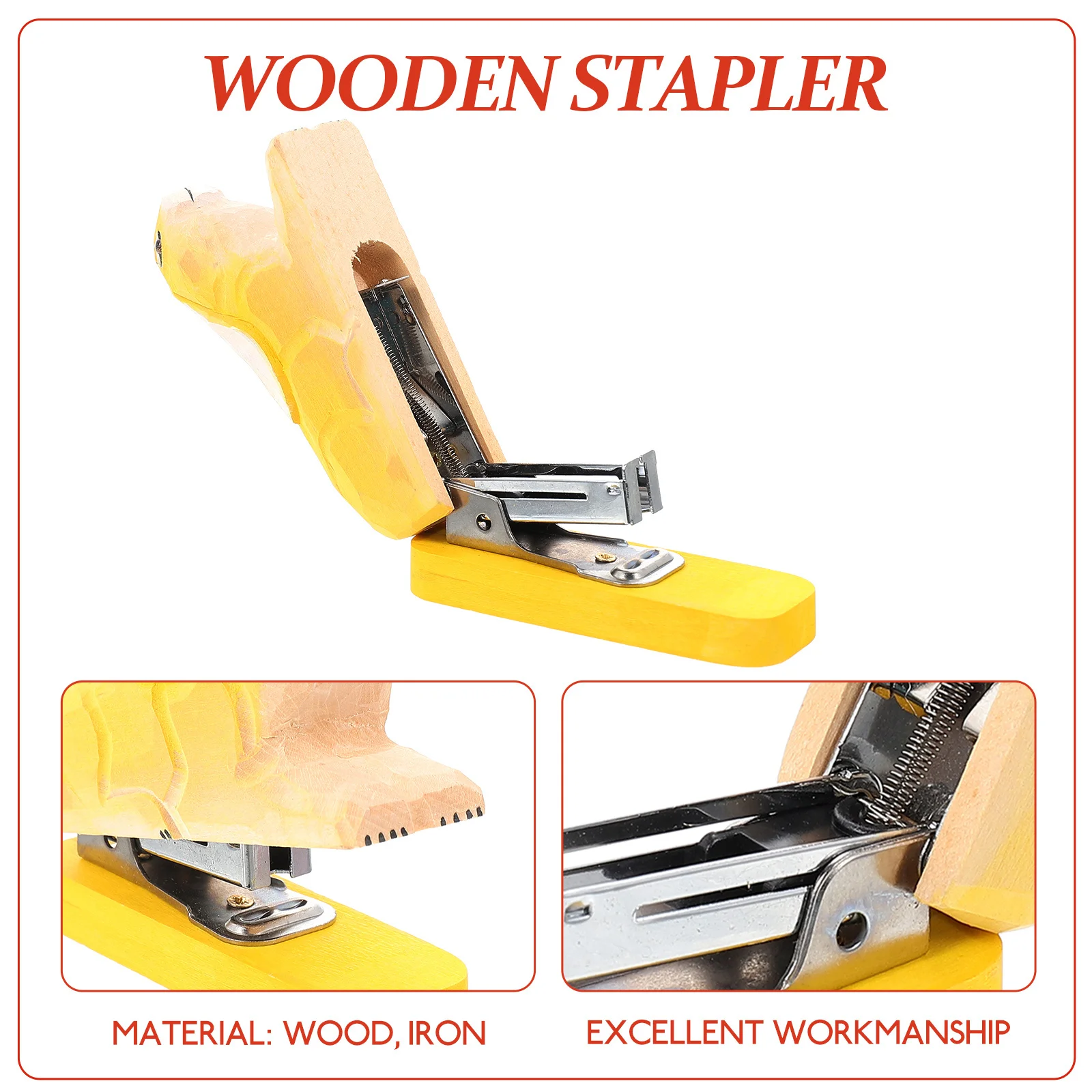 دباسة حيوانات إبداعية، منظم سطح المكتب من الحديد الخشبي، خياطة مستندات أنيقة للمنزل والمكتب والمدرسة، براعة رائعة