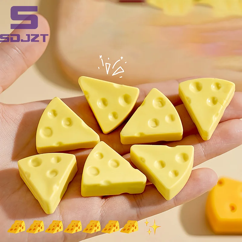 Simulation Cheese Eraser Soft School Supplies Clean Mess Free Stationary Office Student Rubber Eraser For Kids Gift