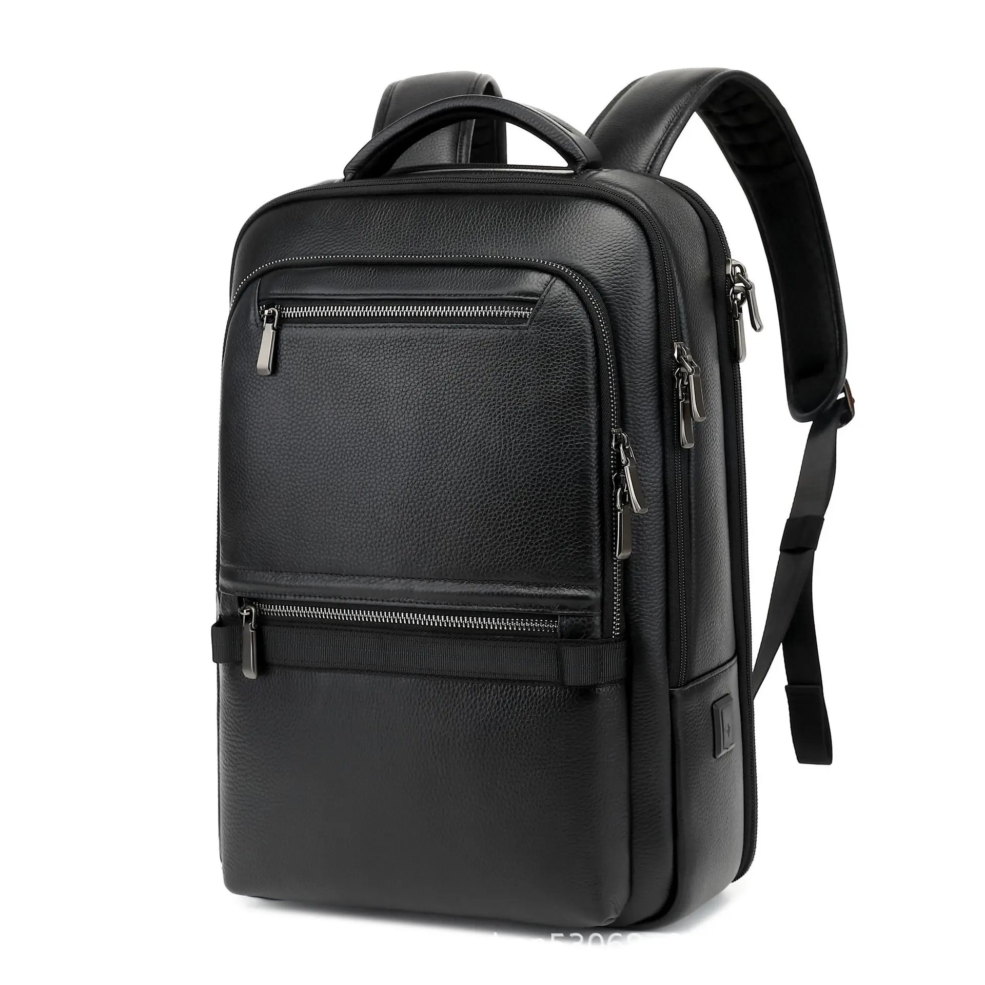 

New Luxury Brand Real Cow Genuine Leather Men Backpacks Student Backpack Boy Luxury 15.6 Inch Korean Computer Laptop Bag