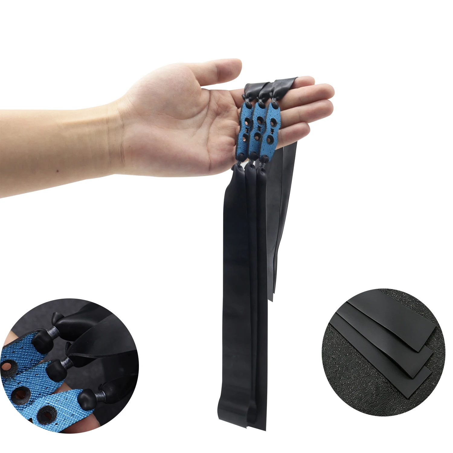Slingshot Flat Rubber Band Black Tapered 3015 High Power Elastic 0.65mm 0.75mm 1.0mm for Hunting Target Practice