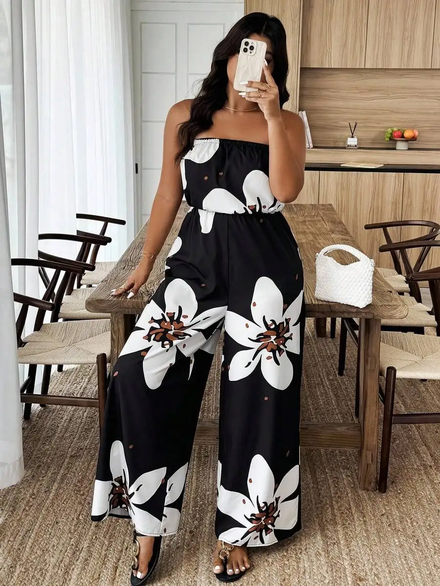 Mono sin tirantes de talla grande, de moda para el verano