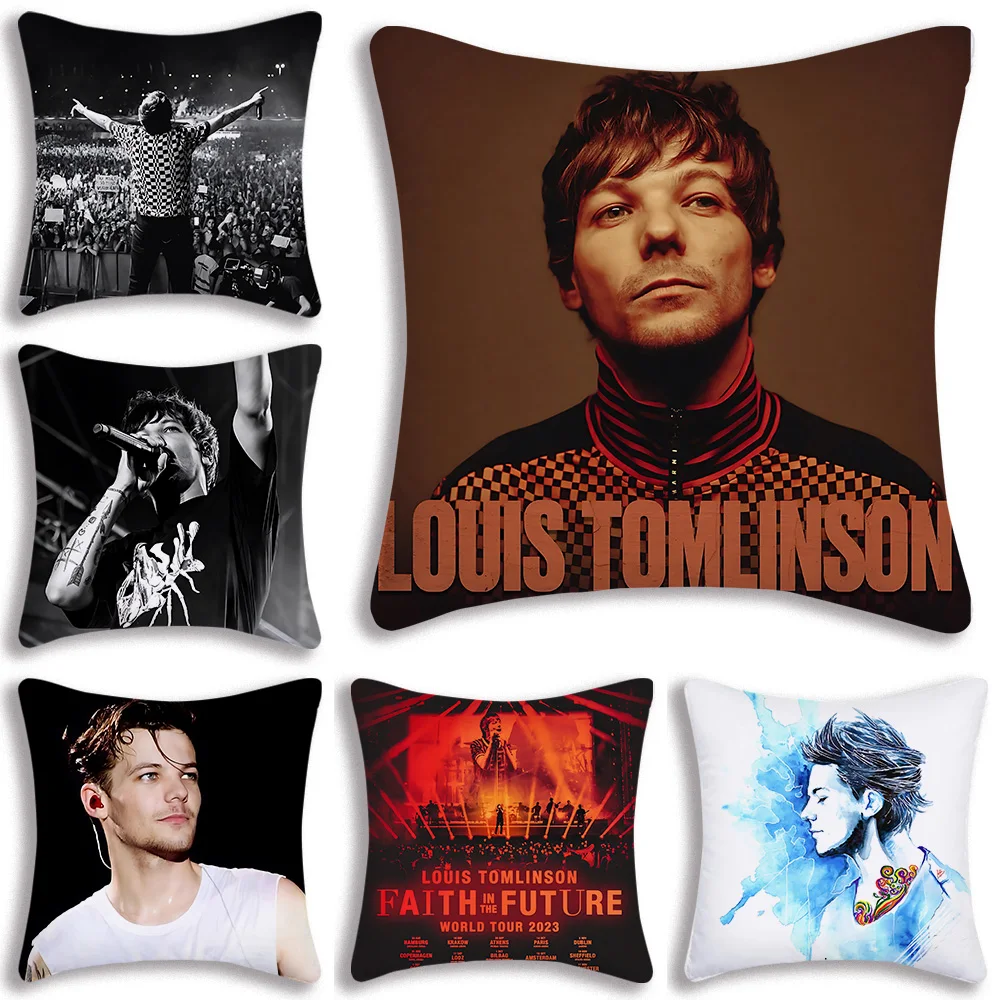 L-Louis Hot Singer T-Tomlinsons Pillow Covers Cartoon Sofa Decorative Home Double-sided Printing Short Plush Cute Cushion Cover