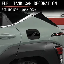 For Hyundai KONA 2024 2025 Carbon Fiber Car Fuel Gas Tank Cap Cover Trim fuel tank protector cover trim exterior accessories