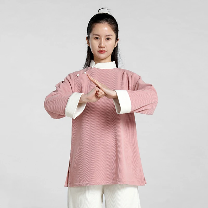 Kun Master Thicken New Fabric Taichi Uniform Winter Martial Arts Suit Elegant Kung Fu Clothes for Women Lightweight and Warm