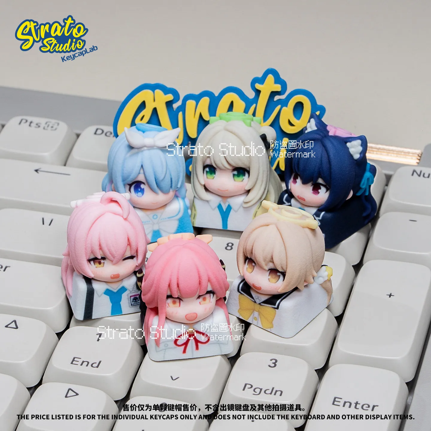New Blue Archive Cartoon Anime Character Resin Keycaps Individual Replaceable For Mechanical Keyboard Otaku Periphery view 3