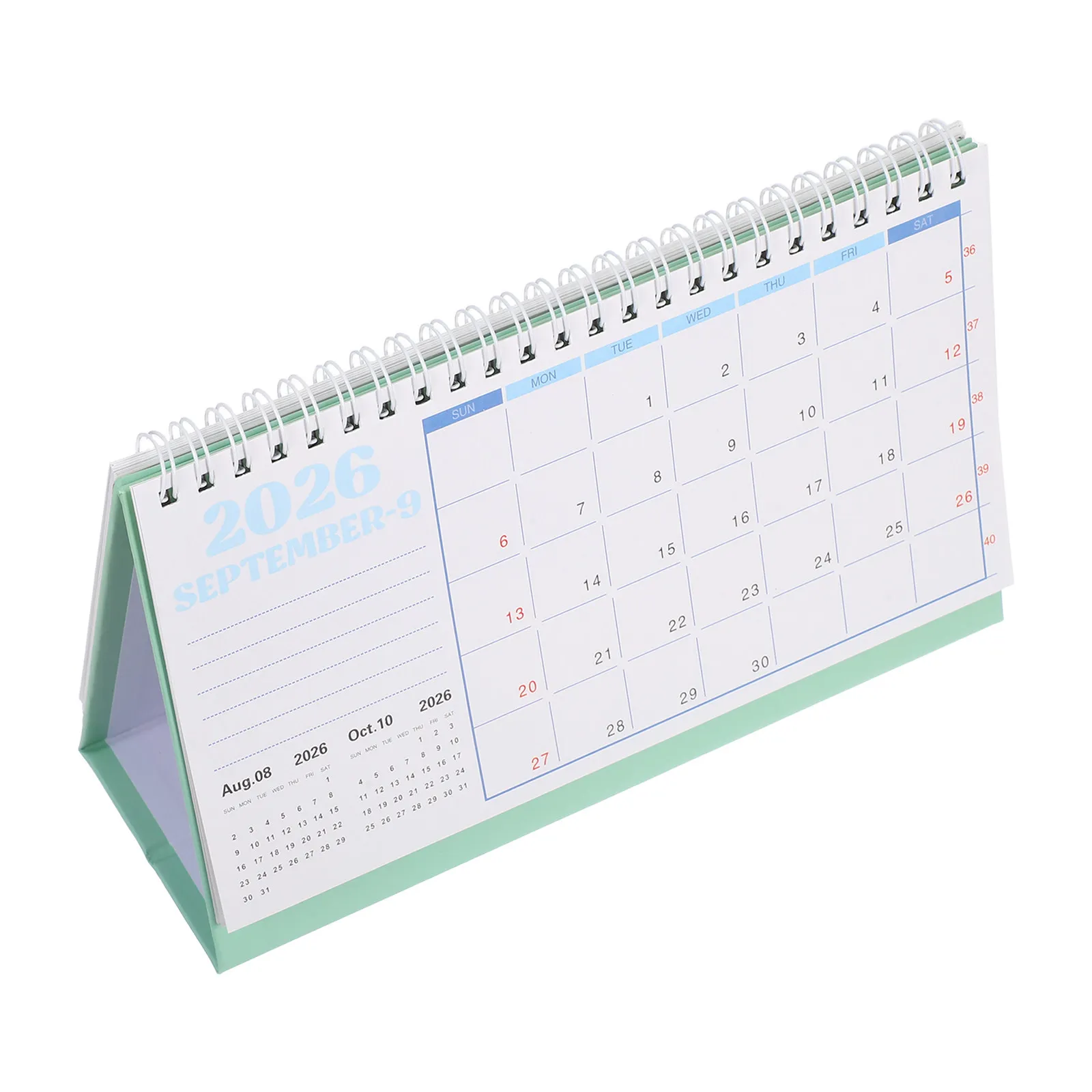 

2026 Spiral Bound Desk Calendar Minimalist Standing Flip Design Monthly Weekly Planner Academic Year Scheduling Office School