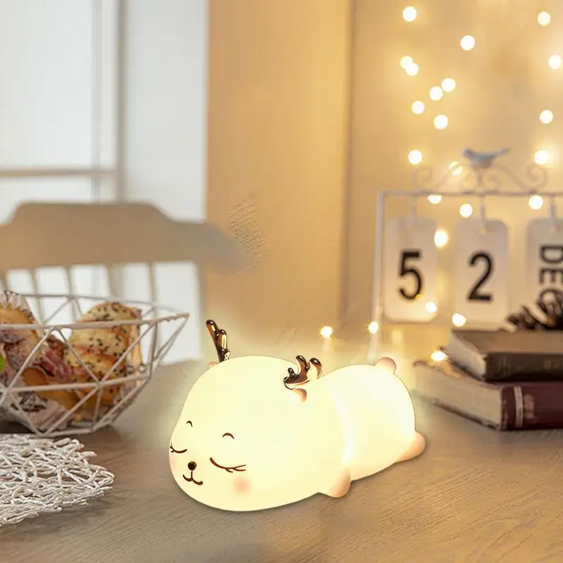 Silicone Night Light Colorful Deer Lamp Cute Night Light Floor Lamp Baby Night Light Living Room Decoration For Special