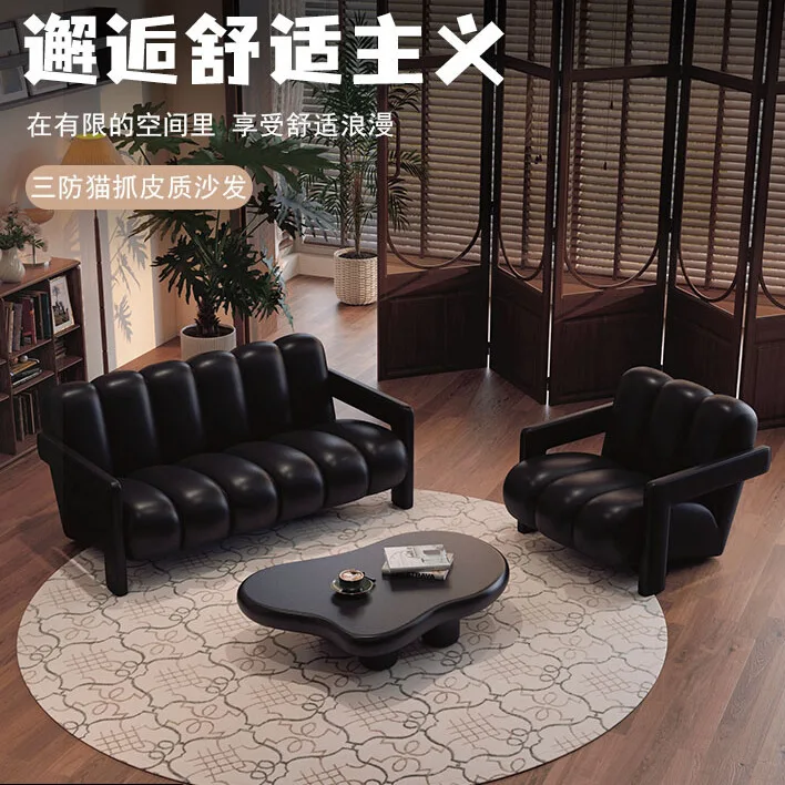 Retro, kain hitam, sofa, kemewahan ringan, rumah, ruang tamu, sofa kecil, apartemen