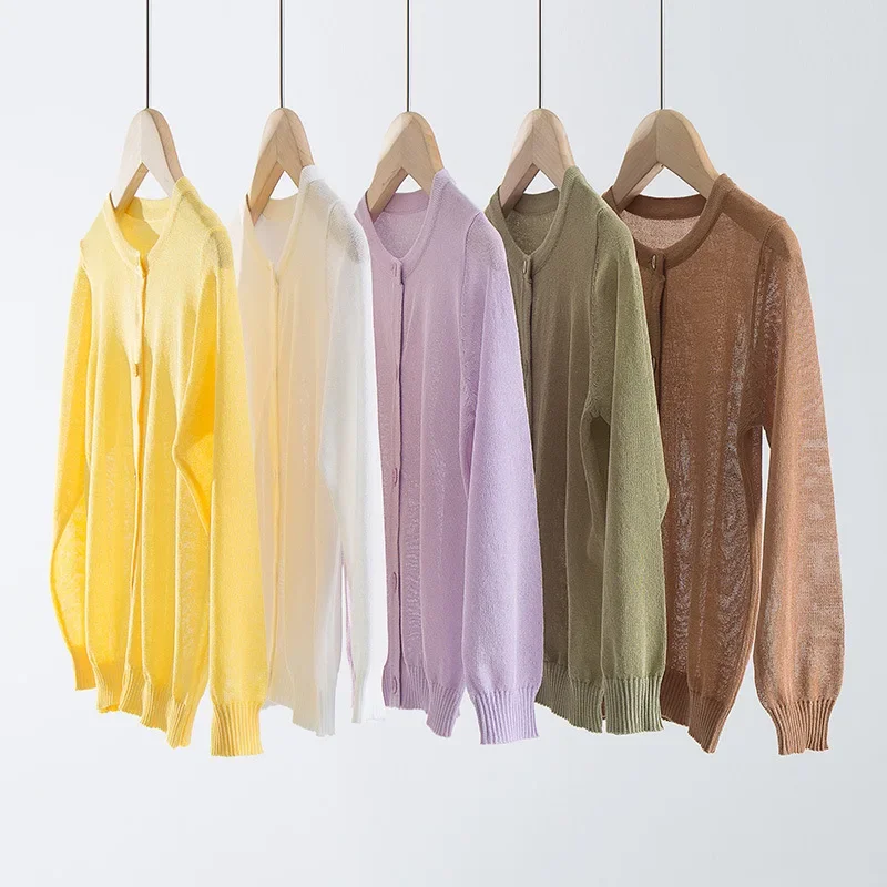 Kids Clothes Girls Knitted Cardigans Summer Solid Thin Sun Protection Coat for Teen Girl Long Sleeve Children's Clothing