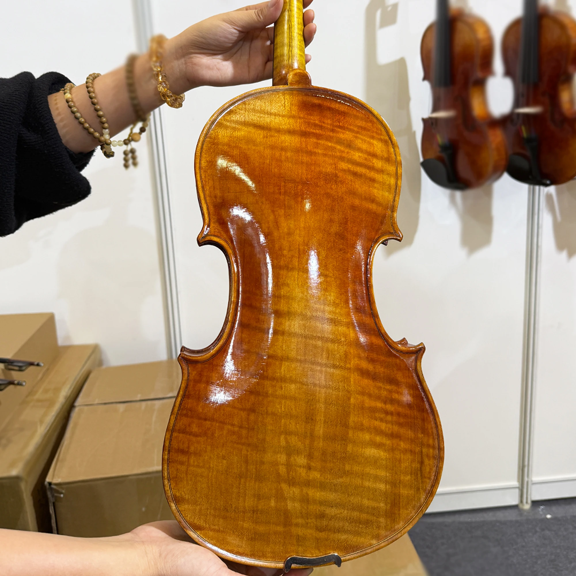 

Strong Tone! Professional Viola 15.5 Inch Handmade Antique Violin with Case and Bow