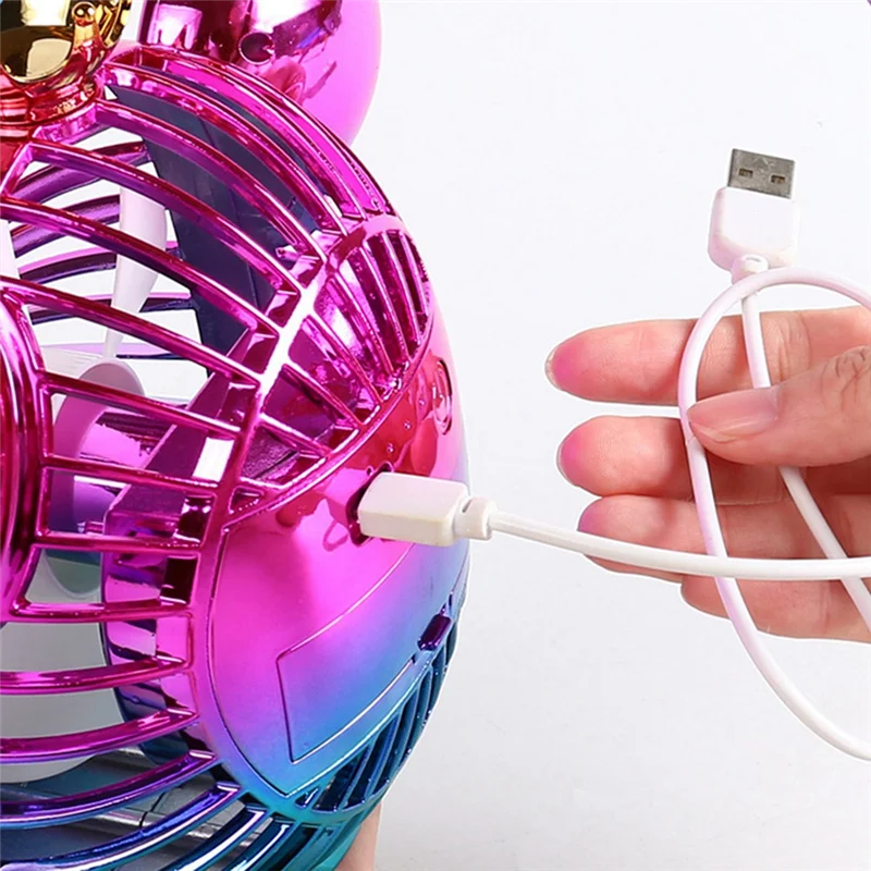 1200Mah พัดลมมินิฤดูร้อนพัดลมน่ารักแบบพกพาพัดลมเงียบ USB ชาร์จลมแรงสูงพัดลมสําหรับโฮมออฟฟิศสีม่วง