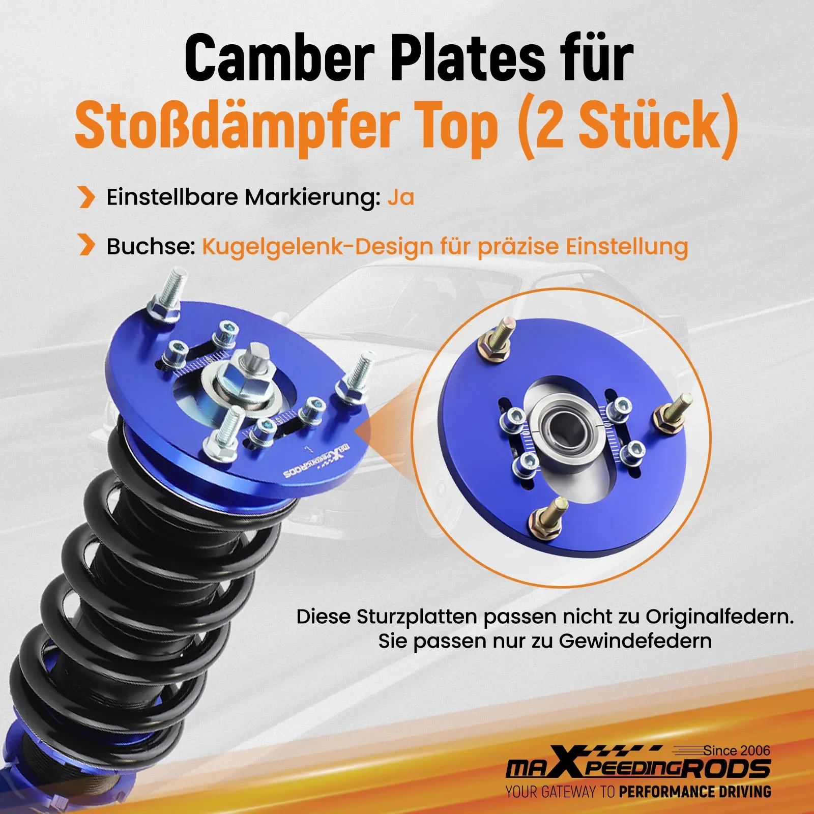 For 2xAdjustable Rear Lower Camber Control Arms AND Camber Plate For BMW E36