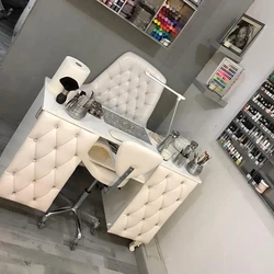 Nail Salon Furniture Modern Manicure Tables Nail Salon Chair and Desk Cheap Nail Table with Fan