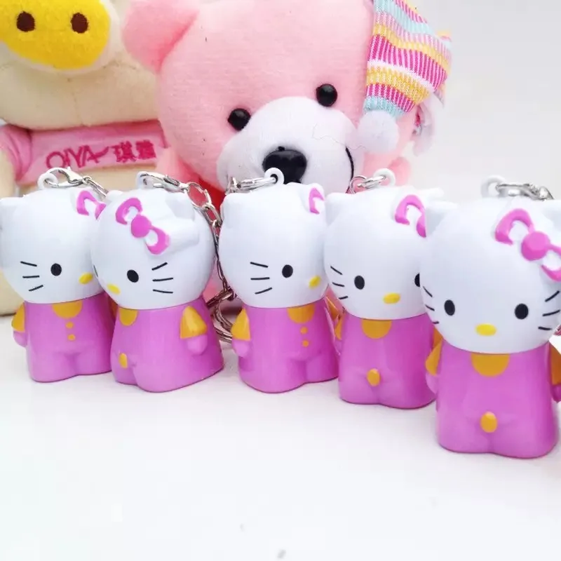 4 قطع من أقلام حبر جاف القرطاسية الإبداعية KT cat series الكرتون التعبير شكل قابل للسحب قلادة قلم حبر جاف