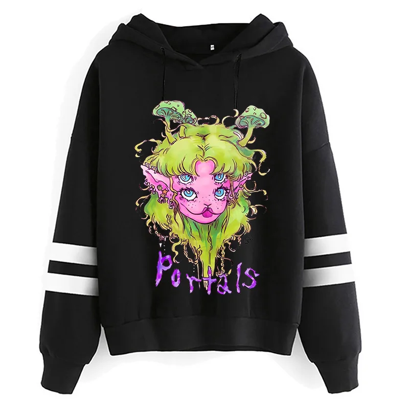 Funny Cry Baby Comic Hoodies 2000s Melanie Martinez Y2k Sweatshirts Women Mange Gothic Hooded Graphic Streetwear Clothes Femme