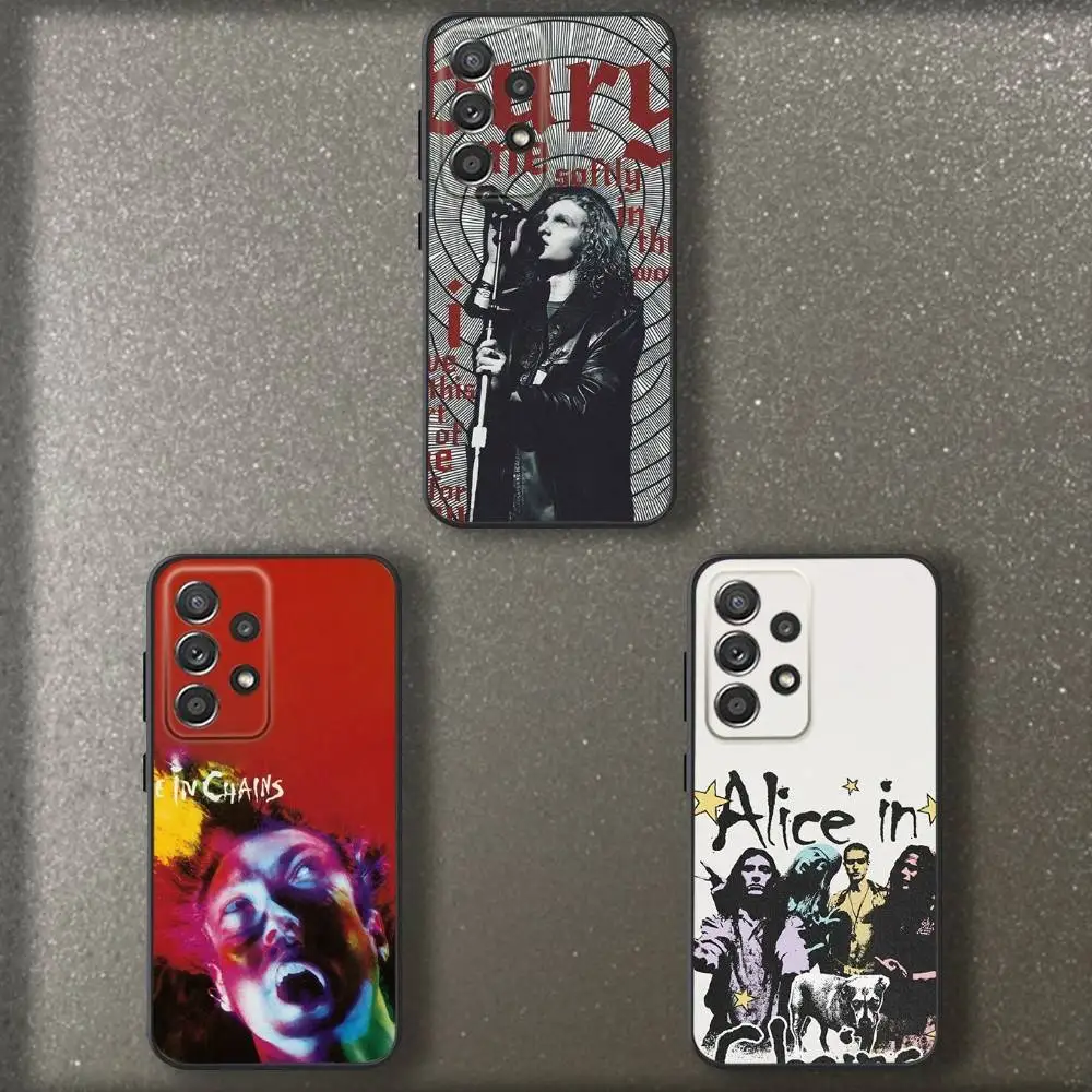 

Band A-Alice In C-Chains Phone Case For Samsung S 25,24,23,22,30,21,10,9,Ultra,Plus,Lite,FE,4,5 G Soft Black Case