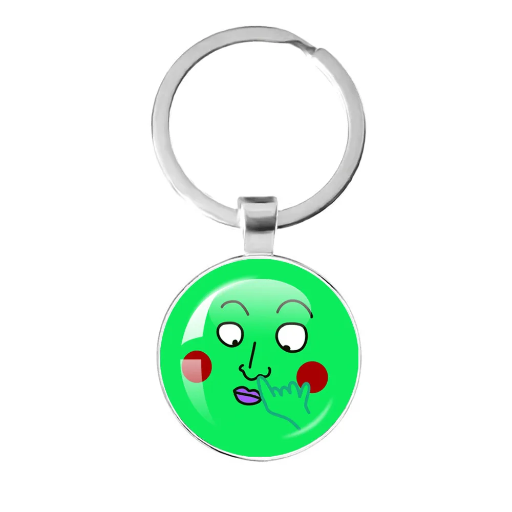 Mob Psycho 100 Cute Mobu Saiko Hyaku Green Dimple Anime Keychain Bag Pendant Key Chain Accessories Jewelry Fans Friend Gifts