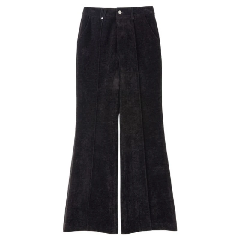 SENTUBILA Winter Women Flare Pants 2025 Solid Casual Long Pants Pockets Elegant Versatile Warm Trouser Female Clothing 154K80199