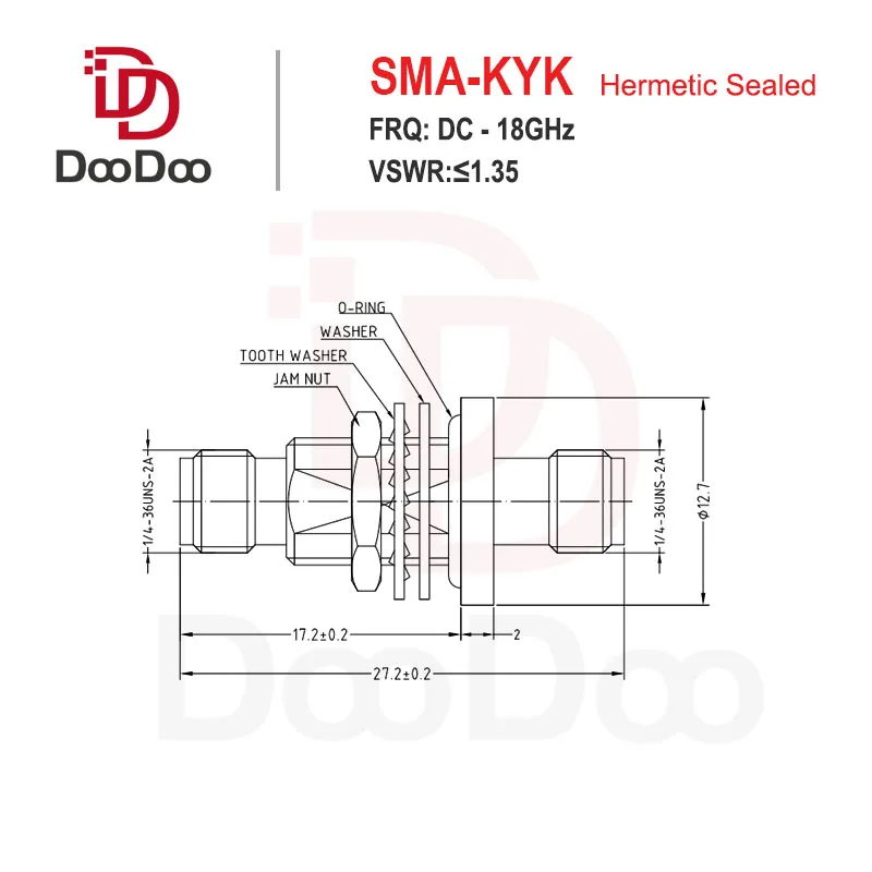 

DC-18GHz SMA Female to Female Adapter Jack Bulkhead Hermetic sealed Microwave RF Coaxial Adaptor Vacuum Millimeter Wave