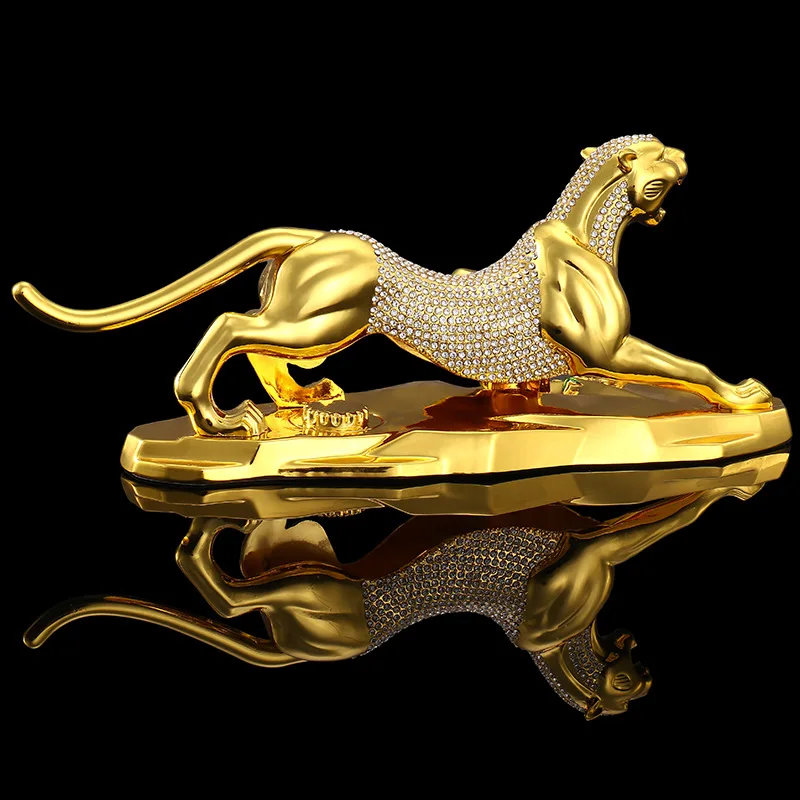 Imagem -04 - Gold Leopard Cheetah Tiger Copper Statue Home Decor Boa Sorte Mascote Trazer Sucesso Riqueza Navio Livre