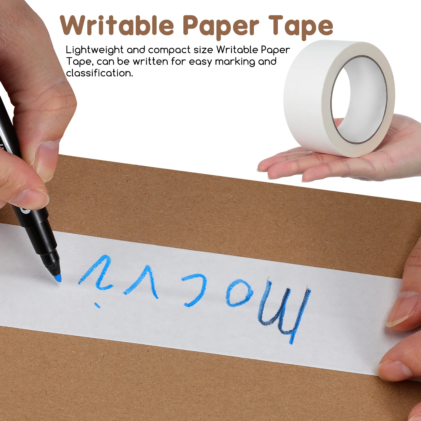 2 لفات قابلة للكتابة كرافت ورقة شريط عزل التصاق قوي متعدد الوظائف شريط التعبئة لتقوم بها بنفسك إطار صور صندوق الشحن