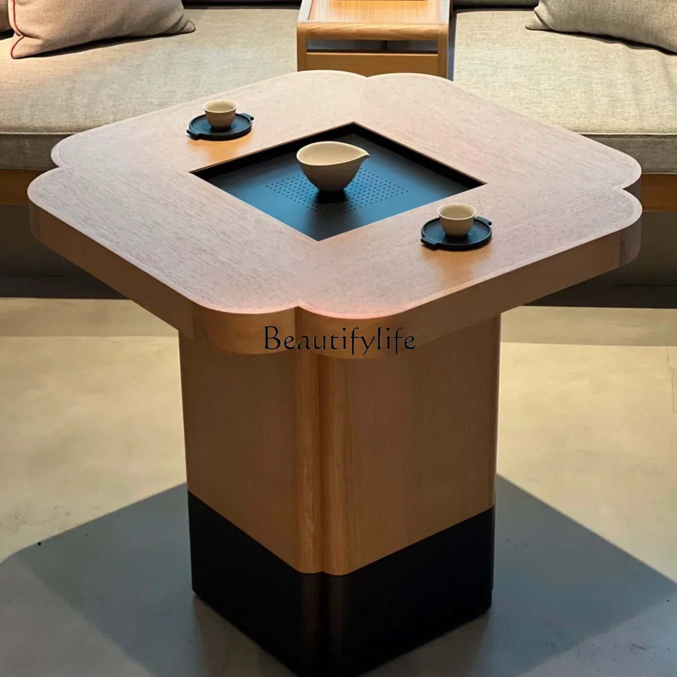 

05-*Wabi Sabi Wind Light Luxury Solid Wood Coffee Table Premium Sensory Table Tea Table Multifunctional