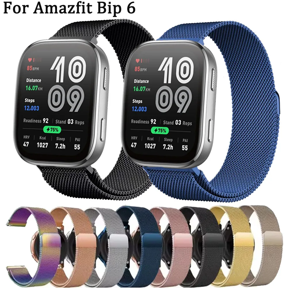 Boucle magnétique milanaise de 22mm pour Bracelet rond Amazfit Bip 6/Bip 5 Bip 5 Unity/Cheetah pour Bracelet Amazfit Stratos/GTR 2 3 4/47mm