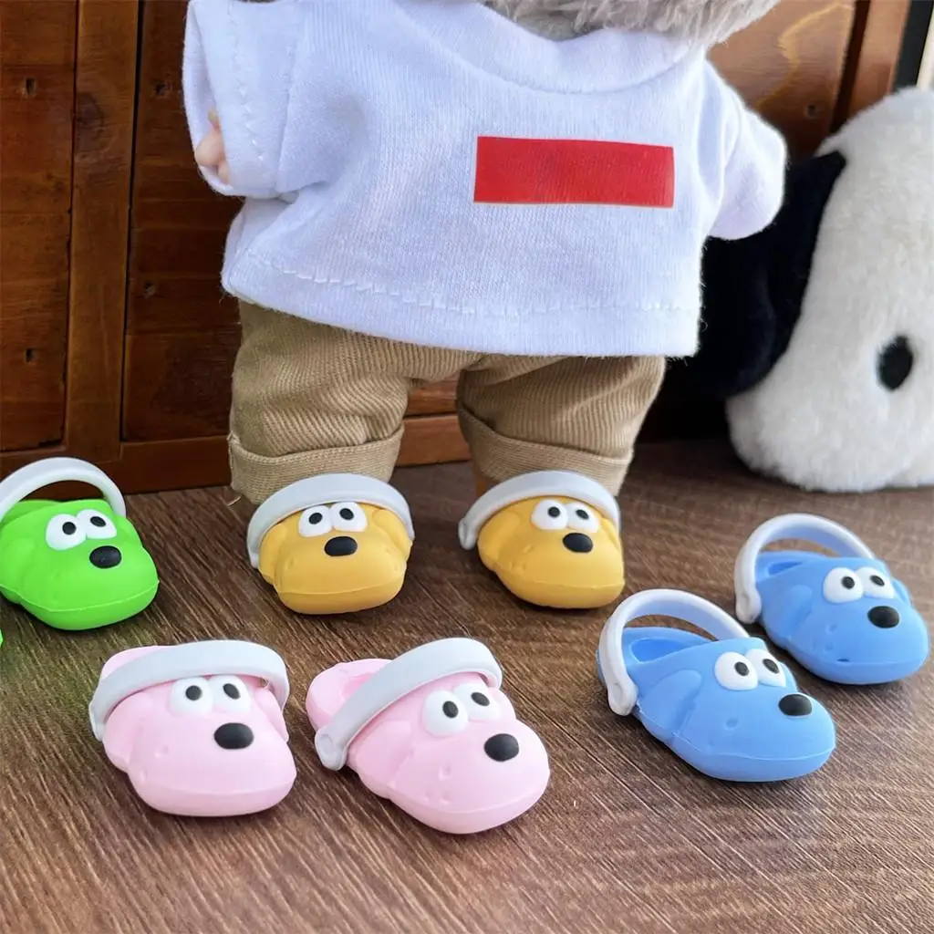 For 17cm labubu shoes puppy dog slippers Dolls Shoes Slipper Toys Casual Sandal Dolls Accessories DIY Doll Toys