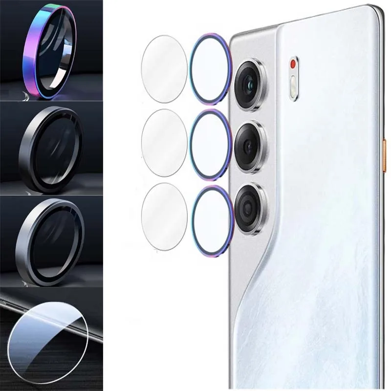 

for Tecno Camon 40 Pro Camera Lens Protector Tempered Glass Cap Back Camera Metal Ring Protective Cover Separated Hard Film