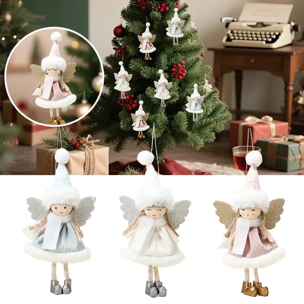 New Christmas Decorations Cute Doll Plush Angel Pendant Ornaments for Christmas Tree Home Party Holiday Hanging Xmas Decor