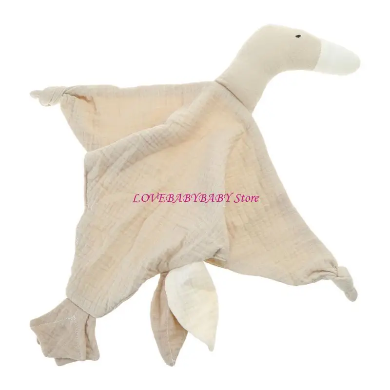 Cotton Muslin Blanket Sleeping Doll Kid Gooses Snuggle Toy Soothe Appease Towel Security Blanket for Toddlers 4XBC