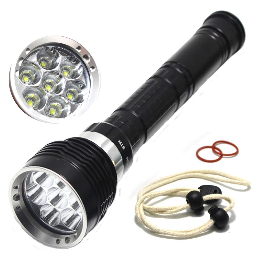 8000 Lumens Professional Diving torch T6 L2 LED Lantern 200M Underwater Scuba Dive Flashlight Lamp for Hunting Camping Torch